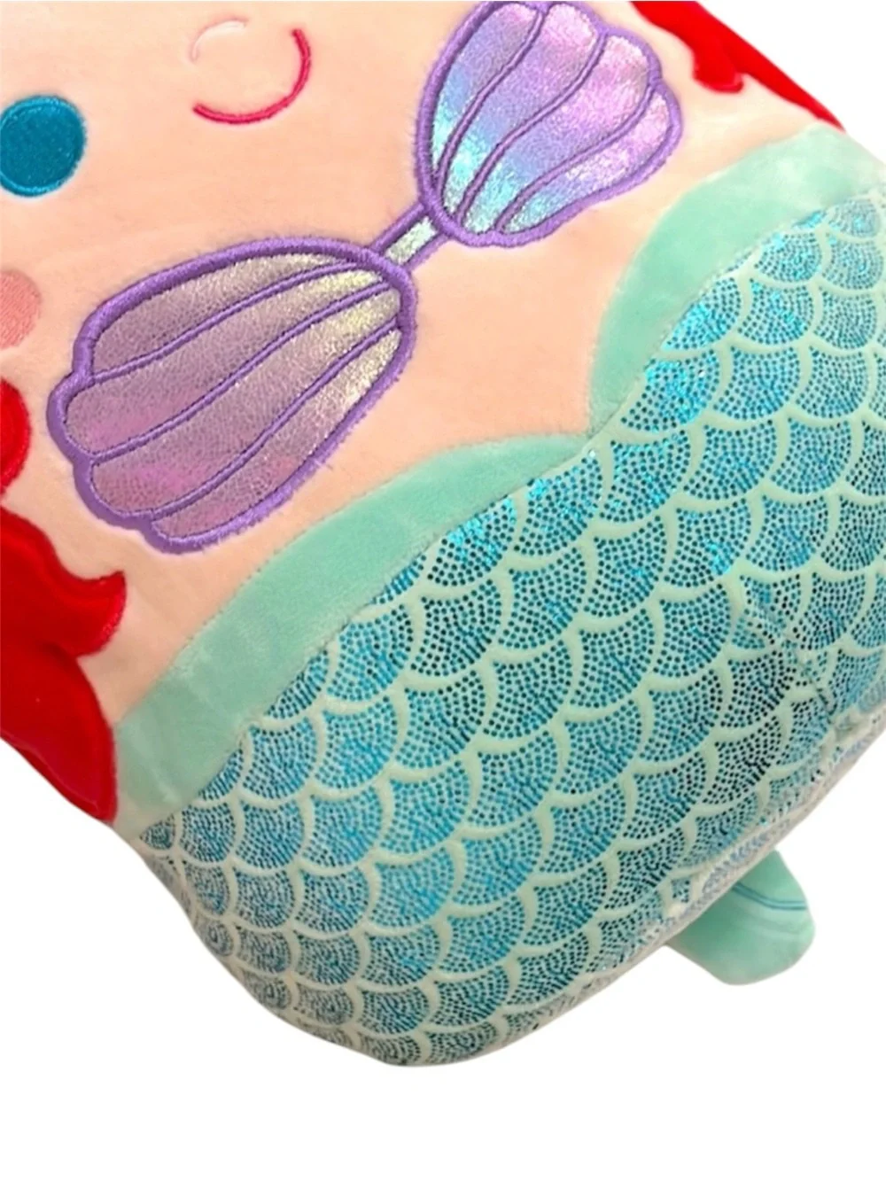 DISNEY Ariel Squishmallow Mermaid w/ Red Hair & Aqua Tail -- 10” Tall - Picture 4 of 7